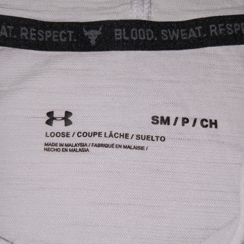 Under Armour Project Rock Hooded‎ Shirt Loose Fit Small Gray - Picture 4 of 12